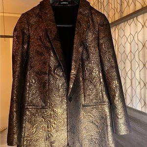 Express gold embossed blazer worn once